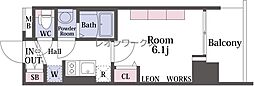 プレサンス九条グランデリーヴ 1Kの間取図画像