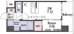 セレニテ難波ミラク壱番館 1DKの間取図画像