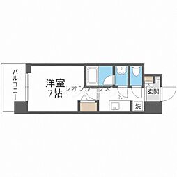 スプランディッド難波3 1Kの間取図画像