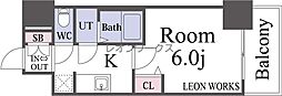 ファステート難波ヴィラント 1Kの間取図画像