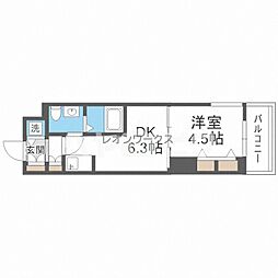 TLRレジデンス本町WEST 1DKの間取図画像