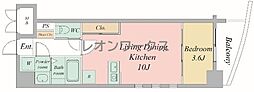 セレッソコート上本町EAST 1LDKの間取図画像