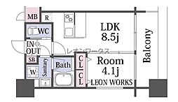プレジオ城北 1LDKの間取図画像