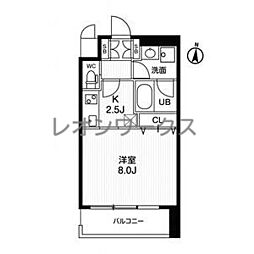 アーバンフラッツ西中島 1Kの間取図画像