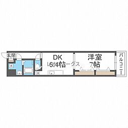 ラフォーレ島之内2 1DKの間取図画像