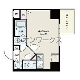 S-RESIDENCE難波Briller ワンルームの間取図画像