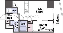 ArtizA西長堀 1LDKの間取図画像