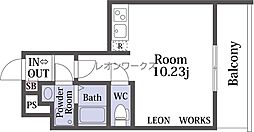 ArtizA西長堀 ワンルームの間取図画像