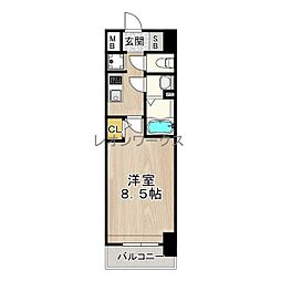 フェニックス新大阪 1Kの間取図画像