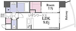 プレサンス江坂ベルフィーヌ 1LDKの間取図画像