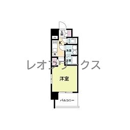 レジュールアッシュ桜宮リバーコート 1Kの間取図画像
