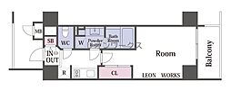 THEMUTUAL江坂 1Kの間取図画像