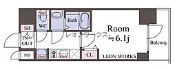 プレサンス松屋町VIGOROUS 1Kの間取図画像