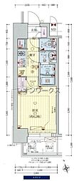 プレサンス難波インフィニティ 1Kの間取図画像