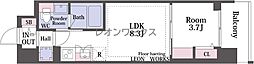 アーバネックス難波west 1DKの間取図画像