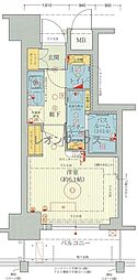 エステムプラザ難波WESTリバークロス 1Kの間取図画像
