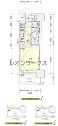 プレサンス大阪福島シエル 1Kの間取図画像
