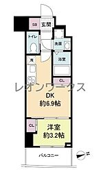 セレニテ難波プリエ 1DKの間取図画像