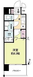 エスリードRESIDENCE大阪福島CITYWEST 1Kの間取図画像