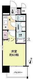 エスリードRESIDENCE大阪福島CITYWEST 1Kの間取図画像