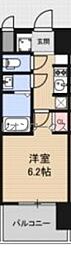 スプランディッド難波2 1Kの間取図画像