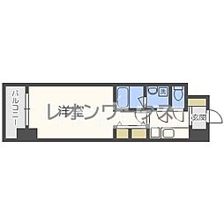 SAIL淀屋橋 1Kの間取図画像