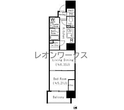 ネットフローラ阿波座 1LDKの間取図画像