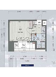 プレサンス大阪城公園ファーストシート ワンルームの間取図画像