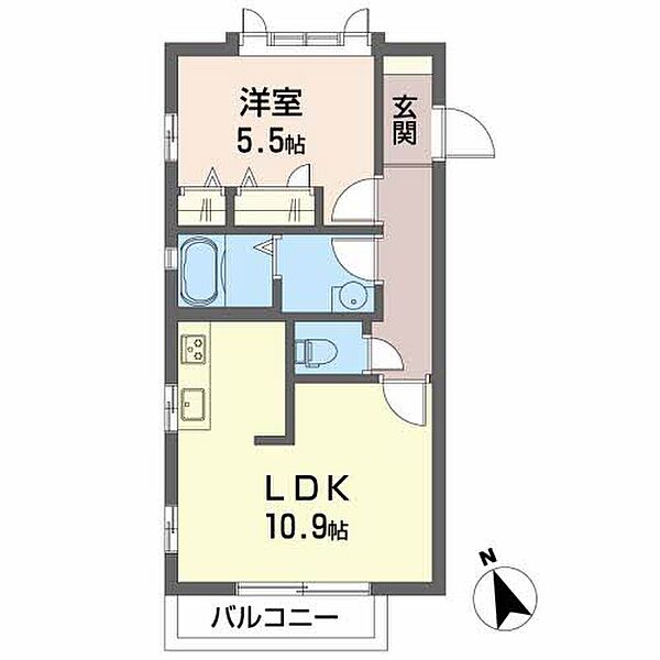 シャーメゾン・ヴィヴァーチェ 201｜高知県高知市北川添(賃貸アパート1LDK・2階・41.04㎡)の写真 その2