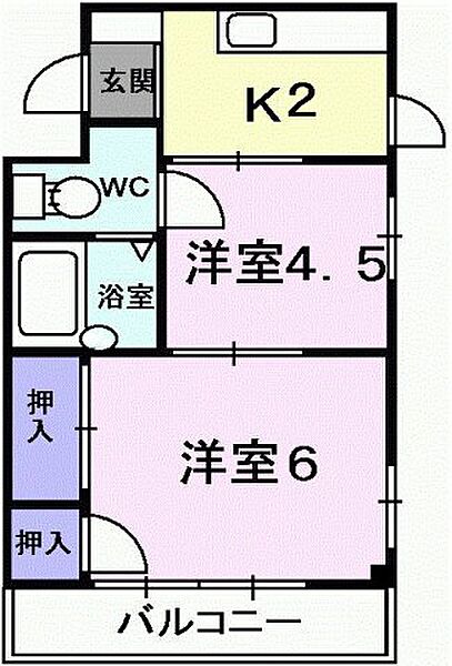 レジデンス城南 202｜高知県高知市升形(賃貸マンション2K・2階・32.40㎡)の写真 その2