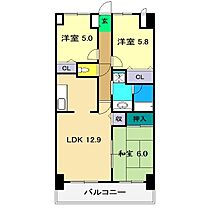 クレスト(玉水町) 302 ｜ 高知県高知市玉水町123（賃貸マンション3LDK・3階・66.23㎡） その2