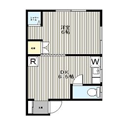 いなばハウス 1DKの間取図画像