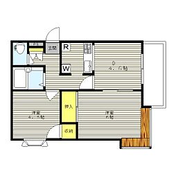 グレイスパーク小机 2DKの間取図画像