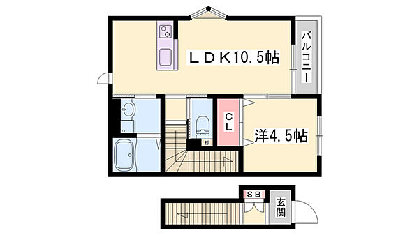 アイメゾン東山 ｜兵庫県姫路市東山(賃貸アパート1LDK・2階・43.16㎡)の写真 その2