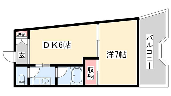 コーポふくい ｜兵庫県姫路市琴岡町(賃貸マンション1DK・2階・32.19㎡)の写真 その2