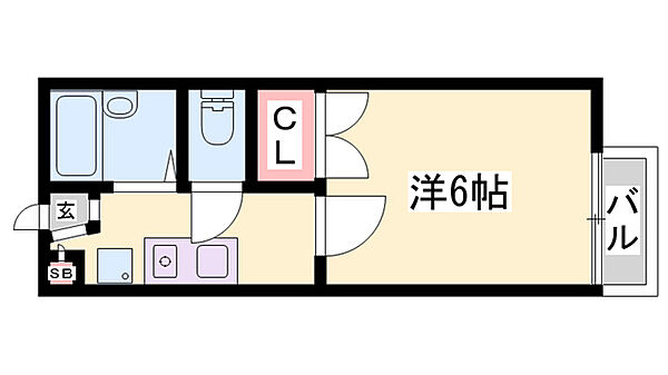 OA FLAT御立中 ｜兵庫県姫路市御立中3丁目(賃貸アパート1K・2階・19.82㎡)の写真 その2