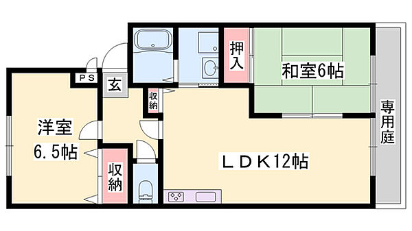 ルミエール飾磨 ｜兵庫県姫路市飾磨区今在家北2丁目(賃貸アパート2LDK・1階・54.65㎡)の写真 その2