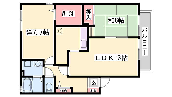 フォレスタ森本V ｜兵庫県加東市上中1丁目(賃貸アパート2LDK・2階・62.10㎡)の写真 その2