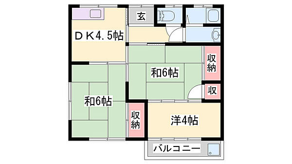 若宮町貸家　北東の西 ｜兵庫県姫路市飾磨区若宮町(賃貸一戸建2DK・1階・53.78㎡)の写真 その2