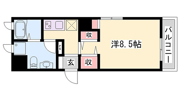 フェリーチェ姫路駅前 ｜兵庫県姫路市朝日町(賃貸マンション1K・4階・26.65㎡)の写真 その2