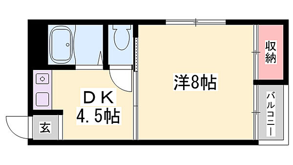 BWビル17 ｜兵庫県姫路市塩町(賃貸マンション1DK・6階・24.84㎡)の写真 その2