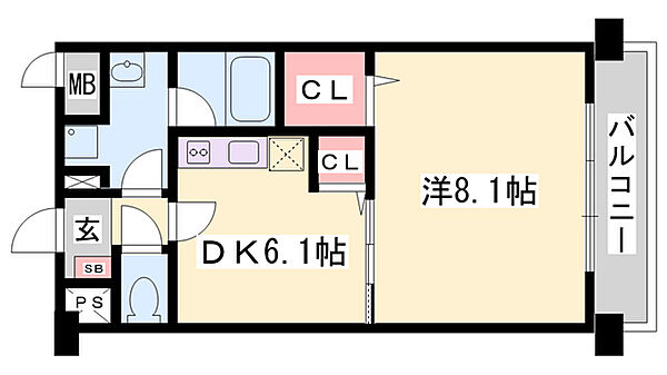 アスリート東延末 ｜兵庫県姫路市東延末1丁目(賃貸マンション1DK・2階・37.77㎡)の写真 その2