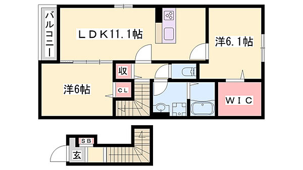 セレーネ ｜兵庫県加東市社(賃貸アパート2LDK・2階・58.64㎡)の写真 その2