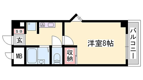 メゾンデール本町 ｜兵庫県姫路市本町(賃貸マンション1K・2階・30.24㎡)の写真 その2