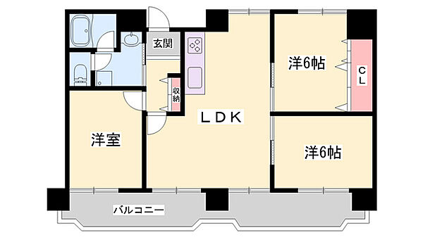 ナビオ姫路 ｜兵庫県姫路市飾磨区恵美酒(賃貸マンション3LDK・5階・66.65㎡)の写真 その2