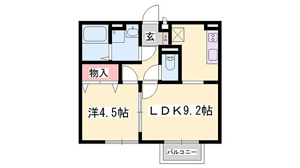 エンジェル ｜兵庫県たつの市龍野町富永(賃貸アパート1LDK・1階・35.32㎡)の写真 その2