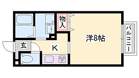 パセオ姫路　A棟  ｜ 兵庫県姫路市亀山1丁目（賃貸アパート1K・2階・26.49㎡） その2