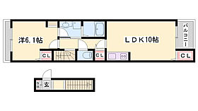 ヴァンベール田寺A  ｜ 兵庫県姫路市田寺8丁目（賃貸アパート1LDK・2階・43.79㎡） その2