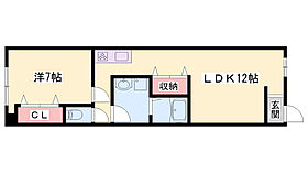 インタービレッジ書写  ｜ 兵庫県姫路市書写（賃貸マンション1LDK・2階・44.78㎡） その2