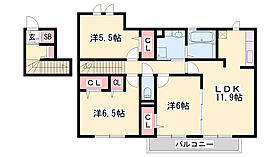 グレイス五軒邸  ｜ 兵庫県姫路市五軒邸3丁目（賃貸アパート3LDK・2階・73.11㎡） その2